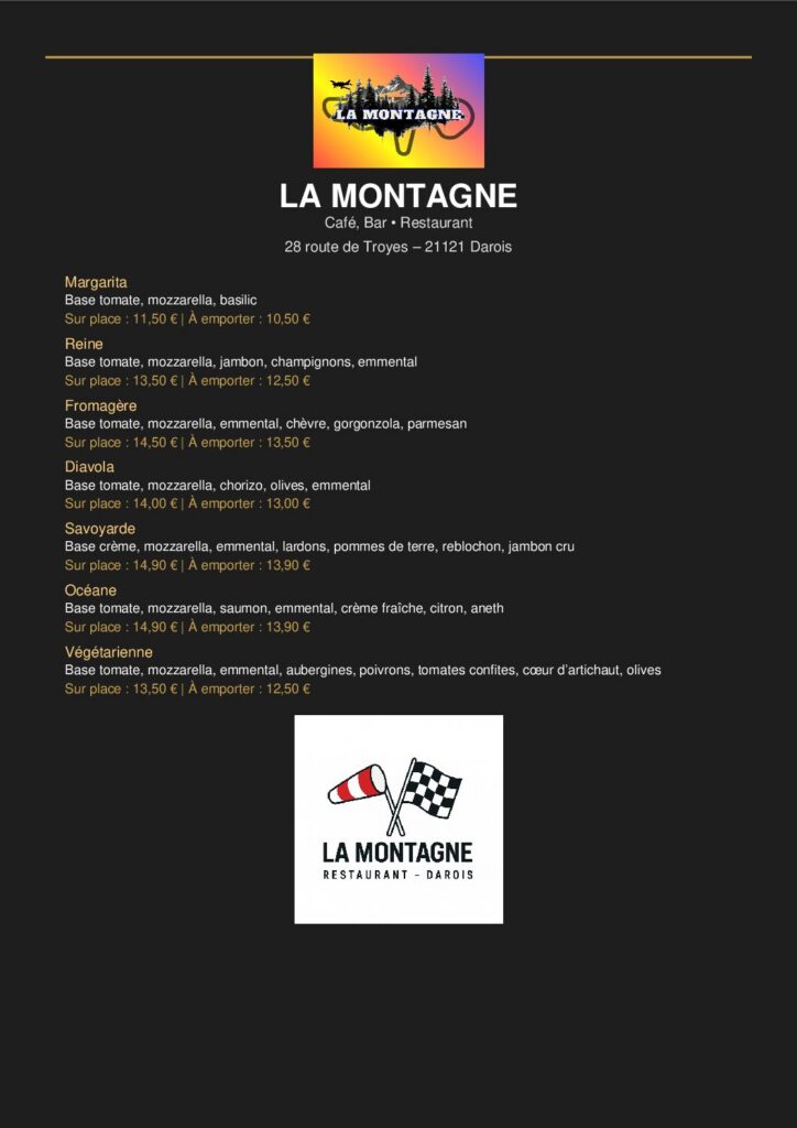 Carte Pizzas La Montagne Sublime Tarifs Places 1 Pdf 724x1024