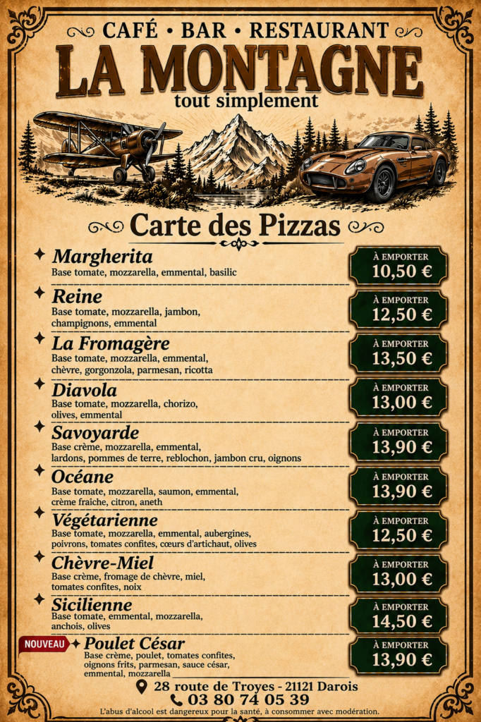 carte pizza a emporter juillet 26
